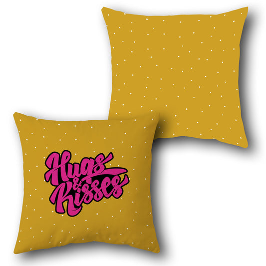 Hugs & Kisses Polka Dot    Design Cushion Single (Front & Back)