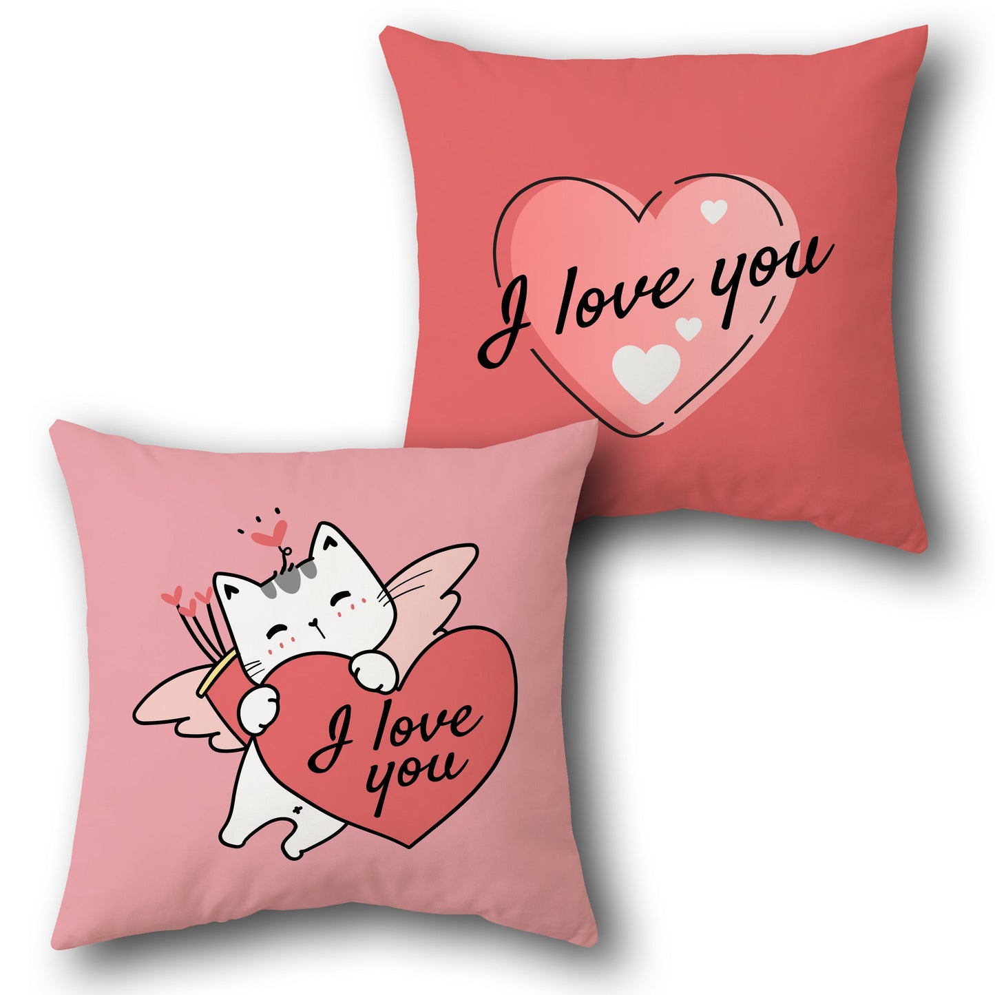 Cupid Cat Love    Design Cushion Single (Front & Back)