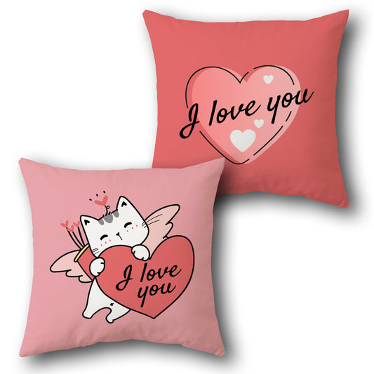 Cupid Cat Love    Design Cushion Single (Front & Back)