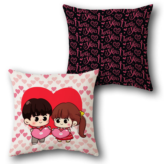Heartfelt Love Couple     Design Cushion Single (Front & Back)