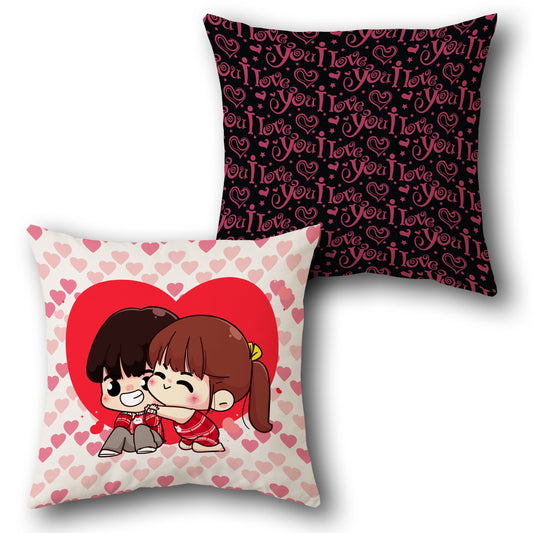 Sweet Embrace Couple     Design Cushion Single (Front & Back)