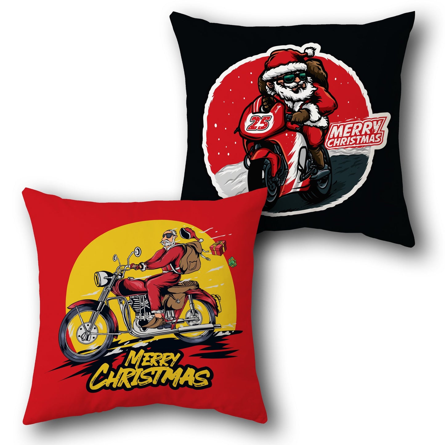 Santa on Wheels    Design Cushion Single (Front & Back)
