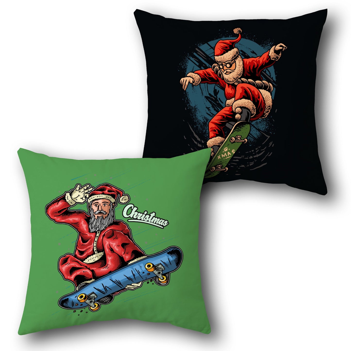 Skater Santa    Design Cushion Single (Front & Back)