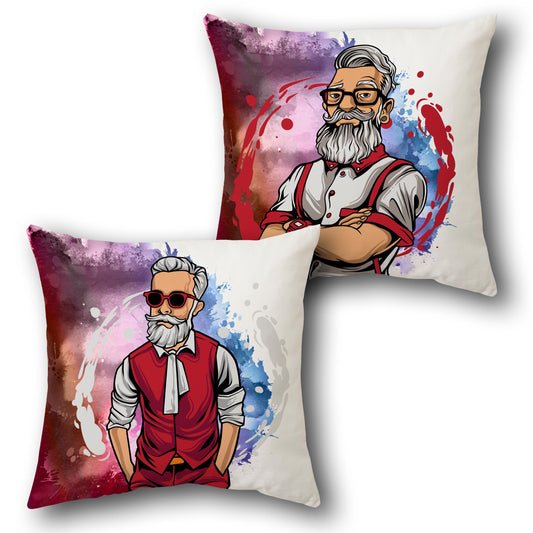 Modern Santa Hipster    Design Cushion Single (Front & Back)