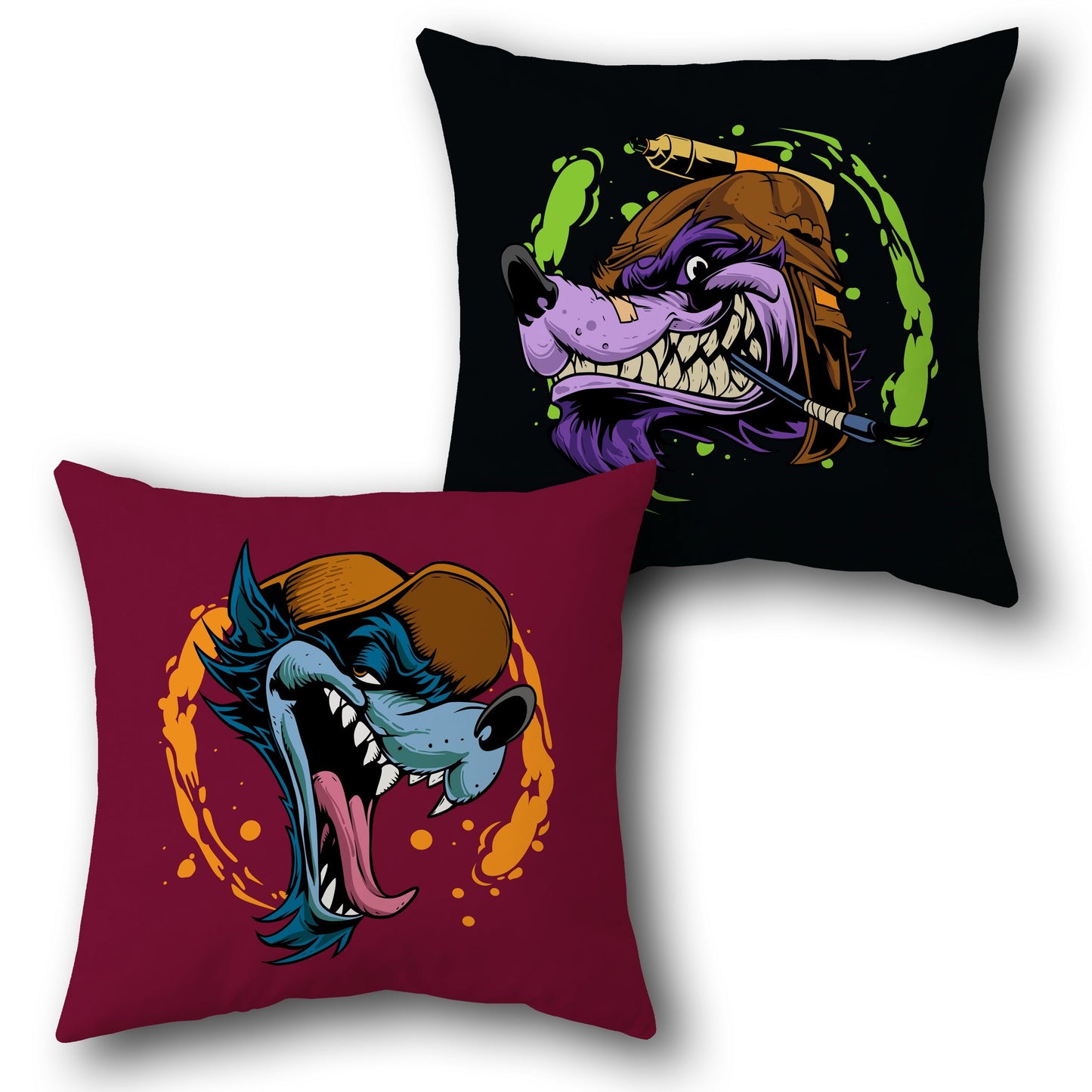 Urban Wild Wolves    Design Cushion Single (Front & Back)
