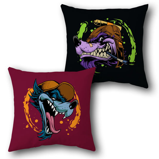 Urban Wild Wolves    Design Cushion Single (Front & Back)