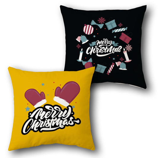 Festive "Merry Christmas"    Design Cushion Single (Front & Back)