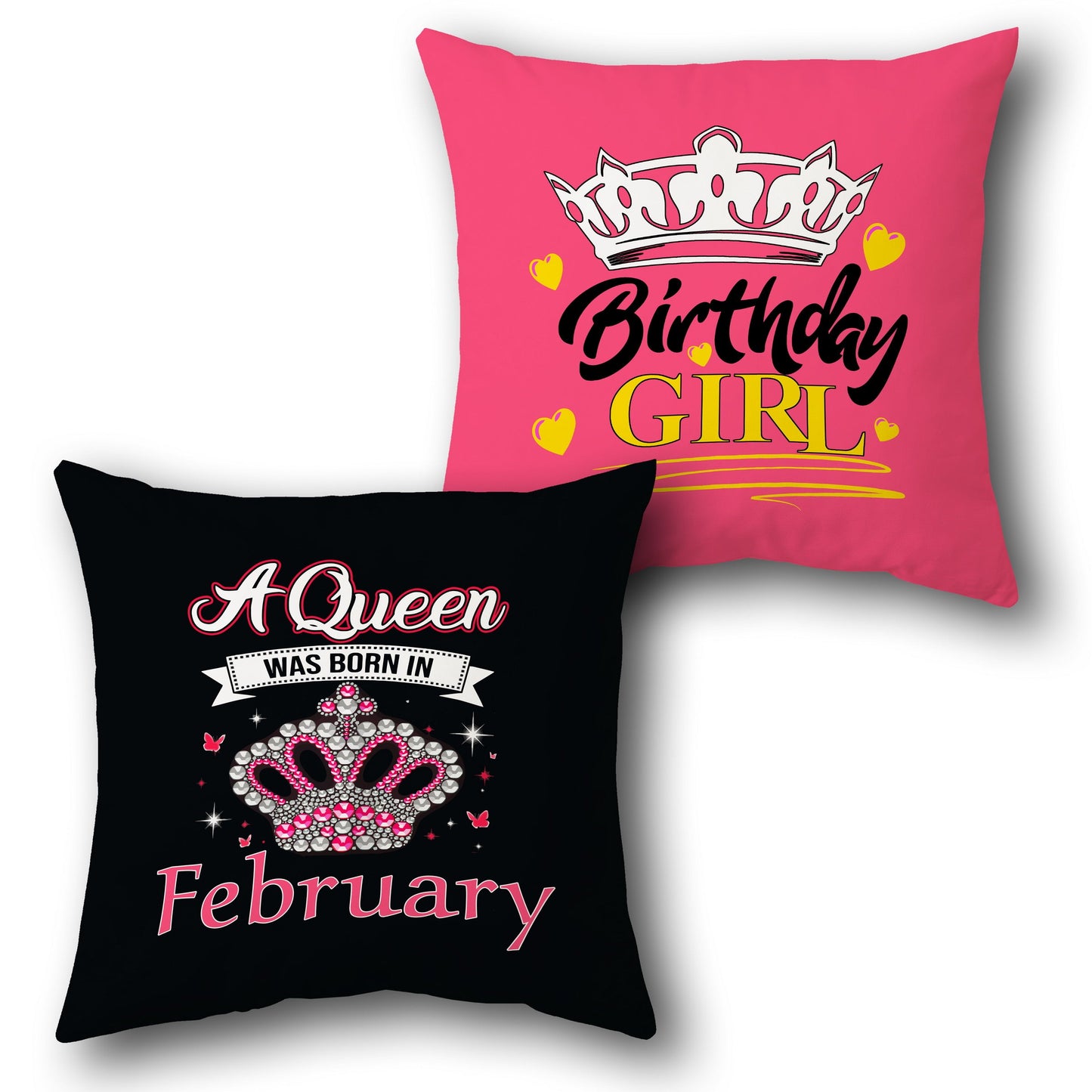 Birthday Queen    – February Edition Design Cushion Single (Front & Back)