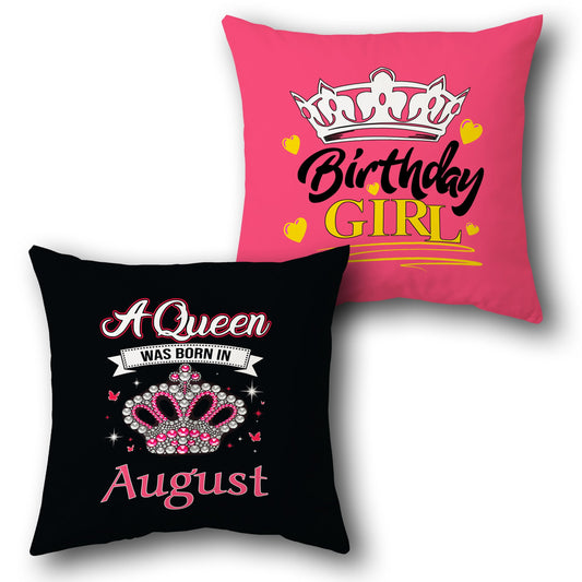 Birthday Queen    – August Edition Design Cushion Single (Front & Back)