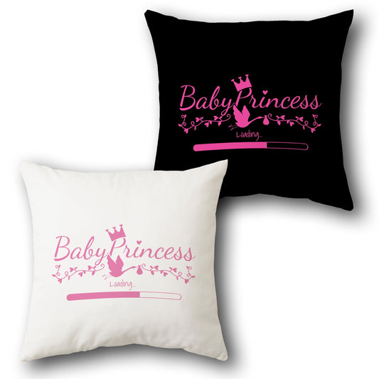 Baby Princess Loading  – Pregnancy Announcement Design Cushion Single (Front & Back)
