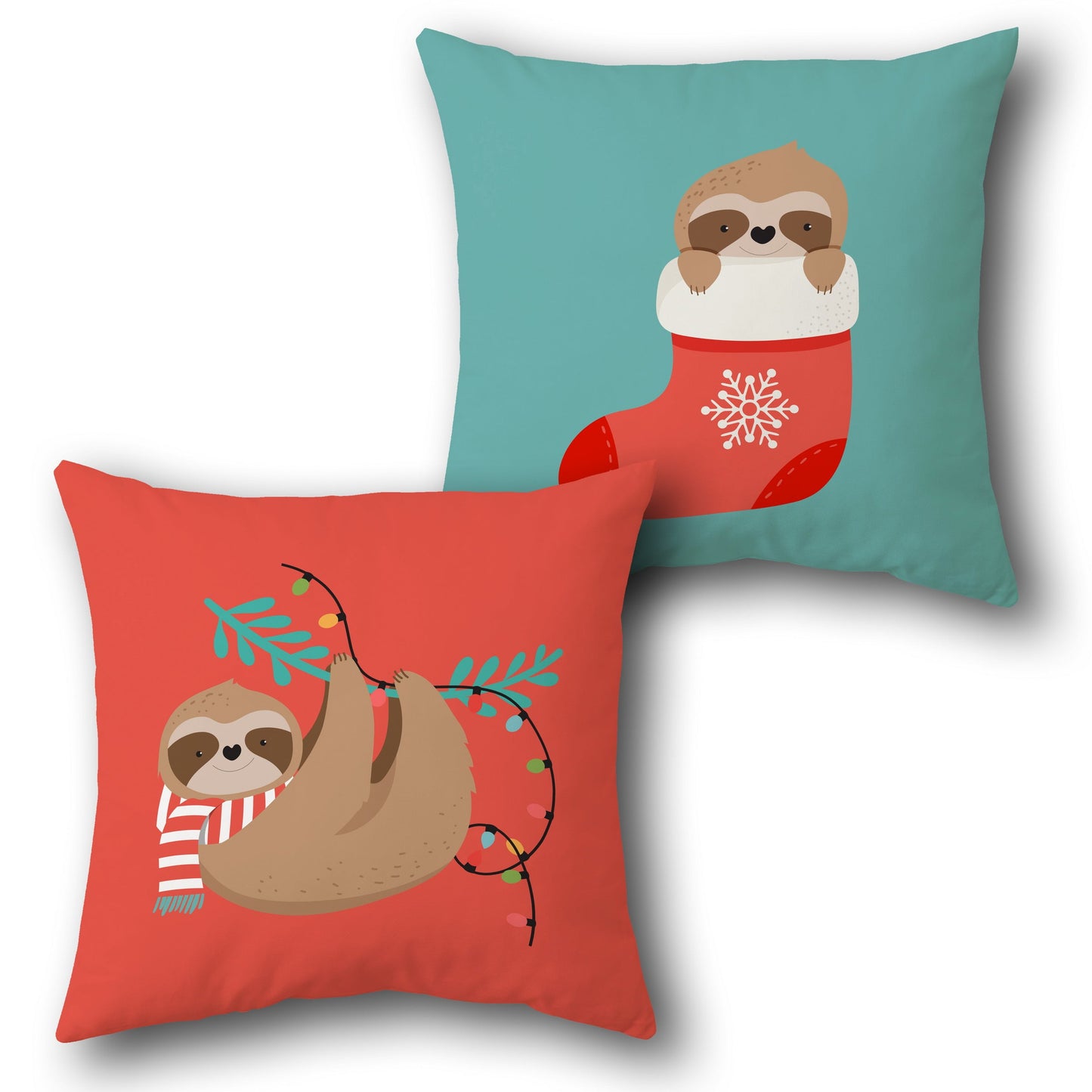 Sloth Holiday Stocking  Design Cushion Single (Front & Back)
