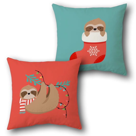 Sloth Holiday Stocking  Design Cushion Single (Front & Back)