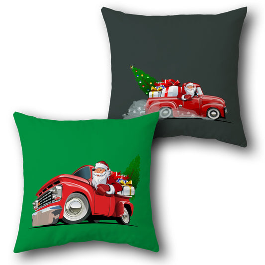Santa's Festive Truck  Design Cushion Single (Front & Back)