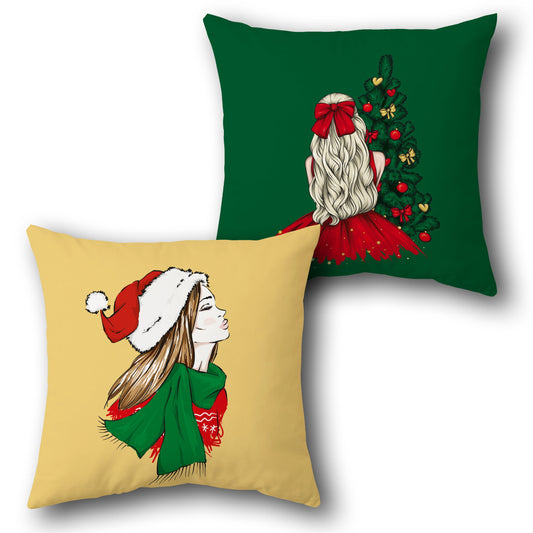 Festive Elegance    Design Cushion Single (Front & Back)