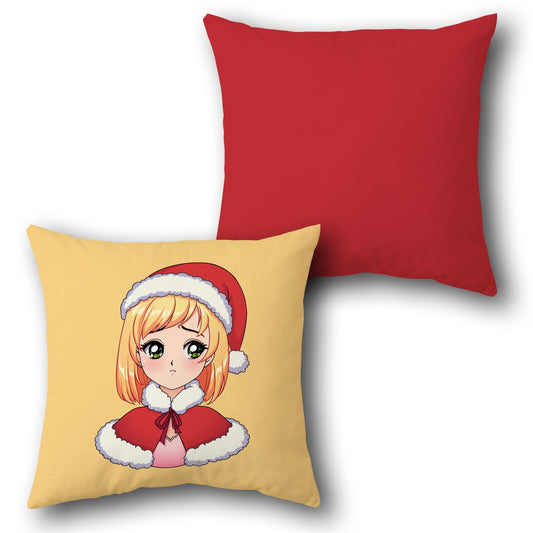 Santa Anime Girl - 3 Design Cushion Single (Front & Back)
