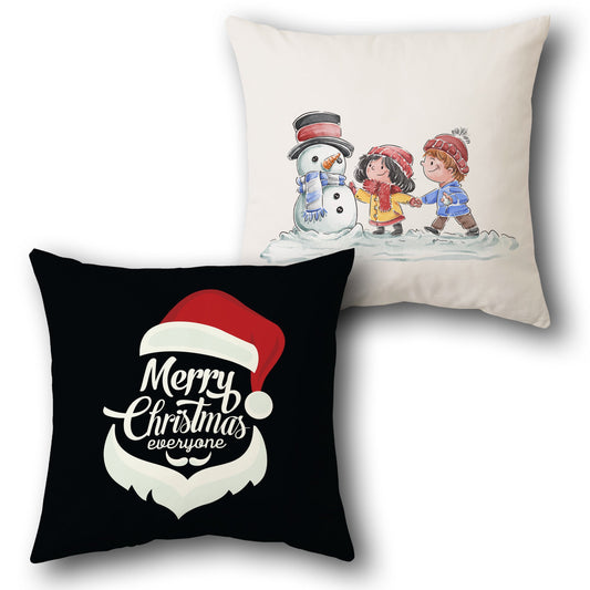 Snowman Friends Christmas  Design Cushion Single (Front & Back)