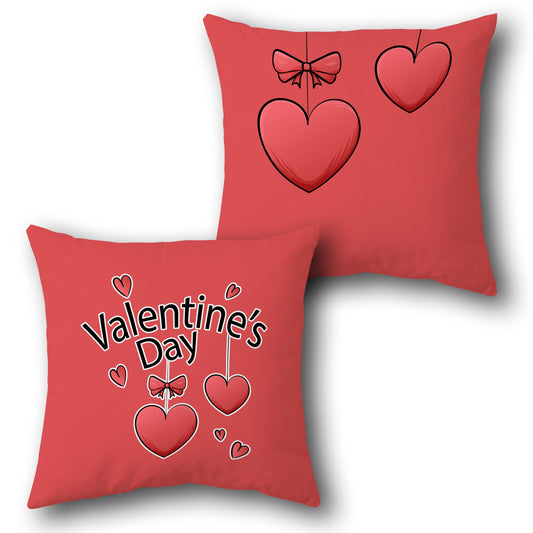 Valentine's Day Heart      Design Cushion Single (Front & Back)