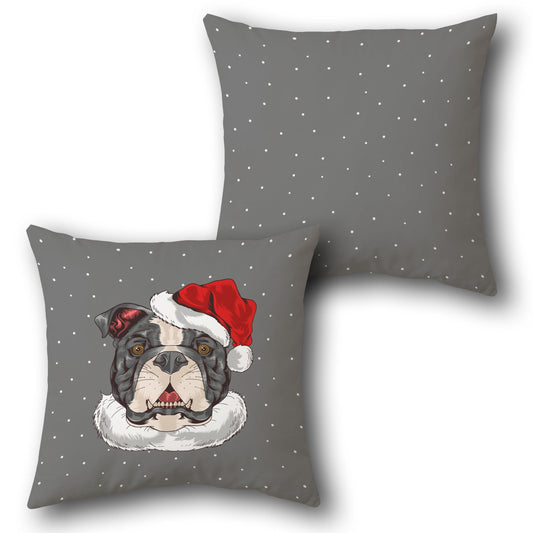 Christmas Bulldog Decorative  Design Cushion Single (Front & Back)