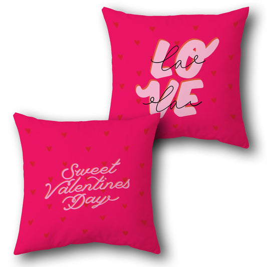 Bright Pink Valentine's Day Decorative  Design Cushion Single (Front & Back)