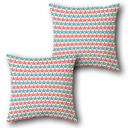 Geometric Hearts  Design Cushion Single (Front & Back)
