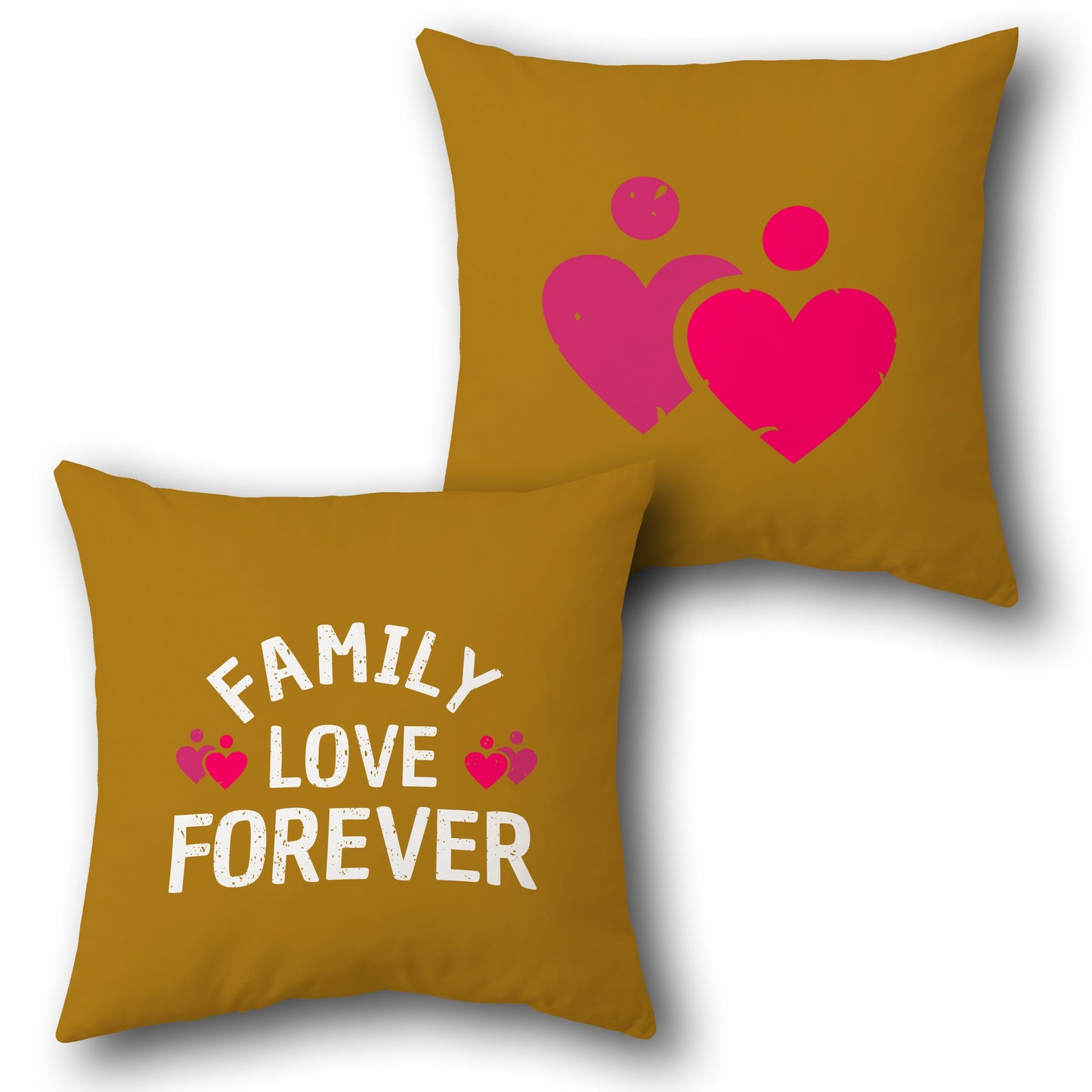Family Love Forever  – Heartfelt Home Design Cushion Single (Front & Back)