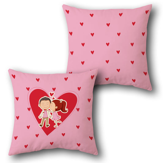Sweet Love Couple Heart  Design Cushion Single (Front & Back)