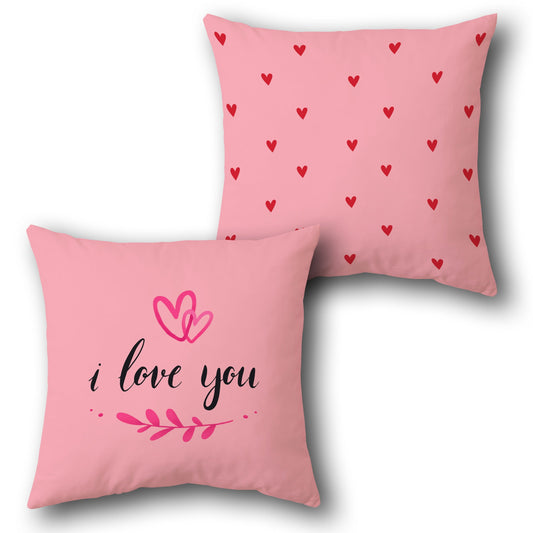 I Love You Romantic Heart  Design Cushion Single (Front & Back)