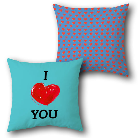 I Love You Bold Heart  Design Cushion Single (Front & Back)