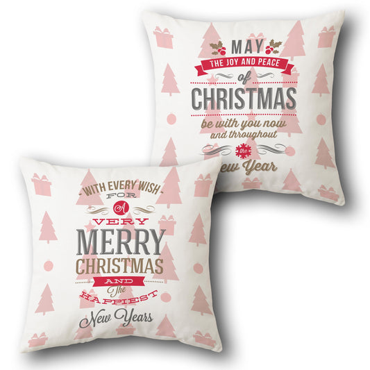 Joy & Peace Christmas Quote    Design Cushion Single (Front & Back)