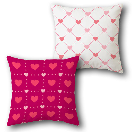 Heart Grid Pattern    Design Cushion Single (Front & Back)
