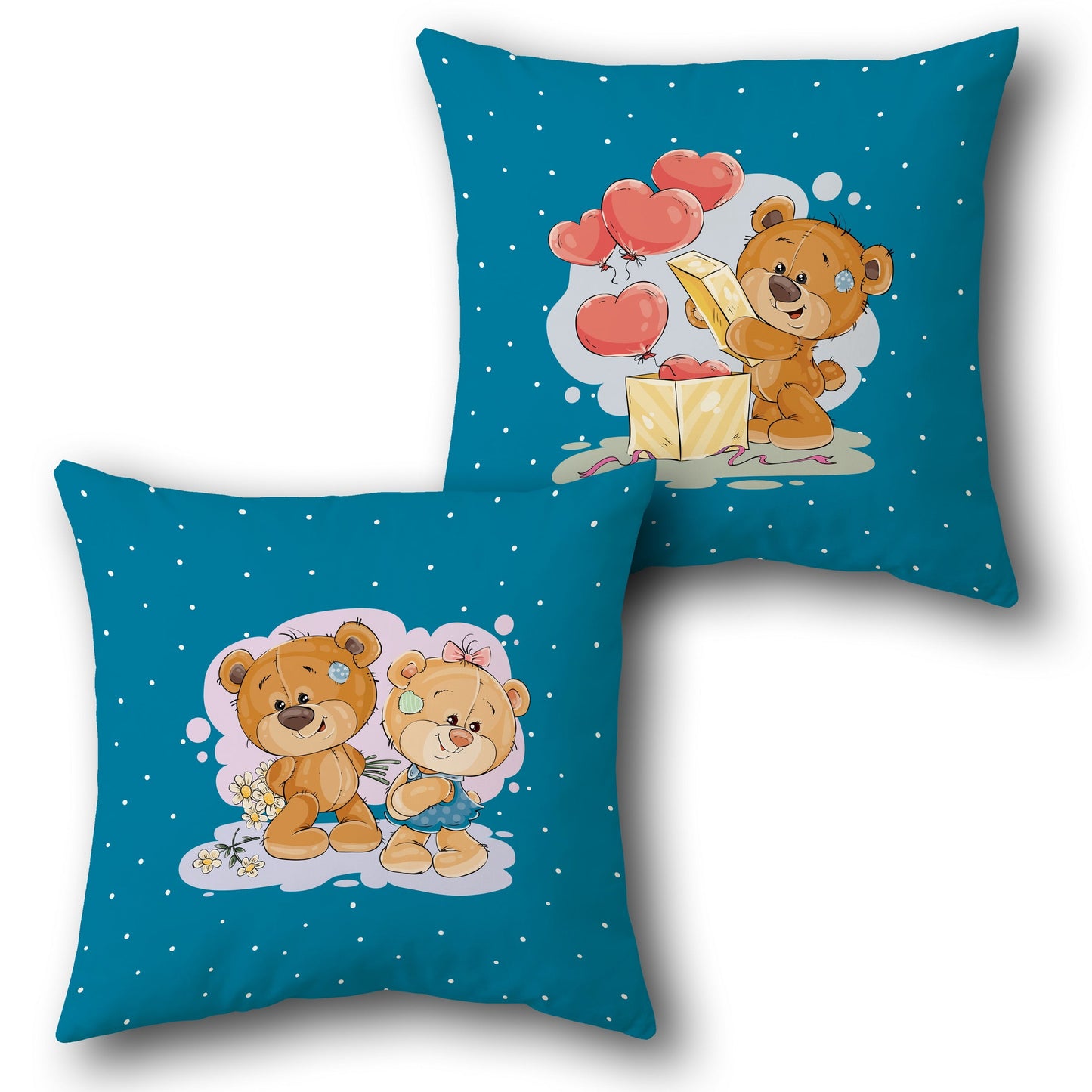 Teddy Bear Surprise Love    Design Cushion Single (Front & Back)