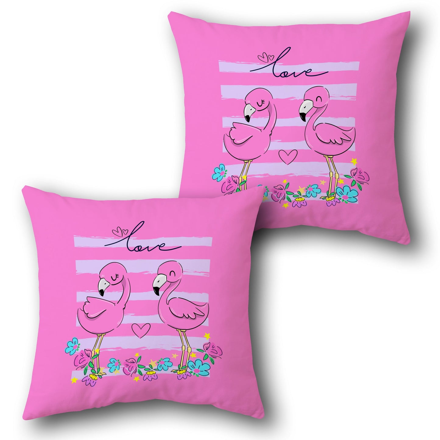 Flamingo Love    Design Cushion Single (Front & Back)