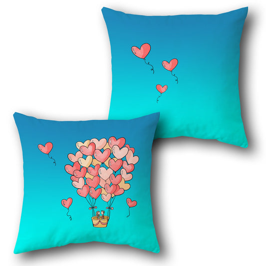 Heart Balloon Romance  Design Cushion Single (Front & Back)