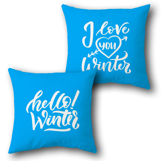 Hello Winter Love  Design Cushion Single (Front & Back)