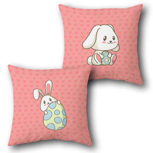 Cute Easter Bunny Hug    Design Cushion Single (Front & Back)