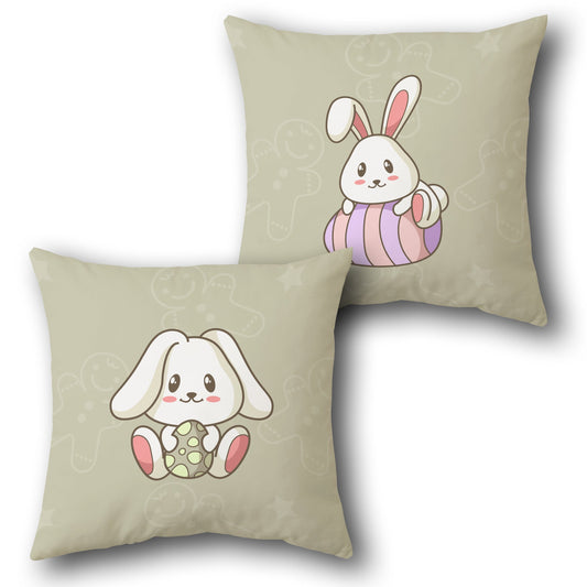Pastel Bunny Joy Easter    Design Cushion Single (Front & Back)