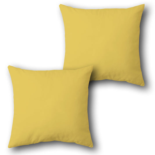 Plain Throw Cushion  Single (Front & Back)- Yellow