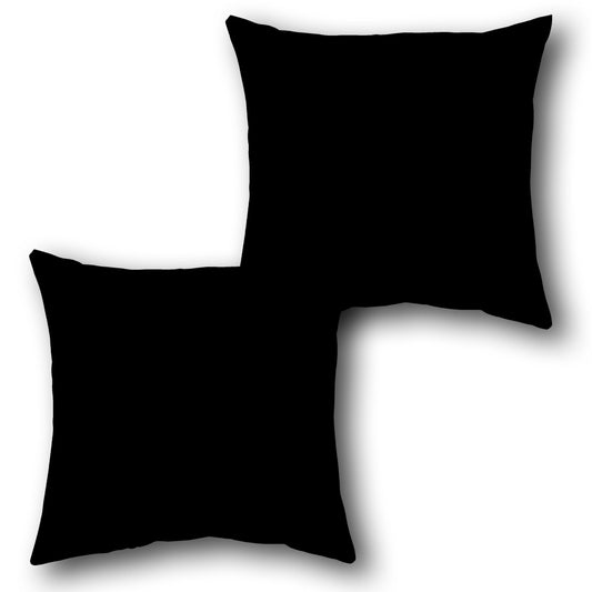 Plain Throw Cushion  Single (Front & Back)- Black