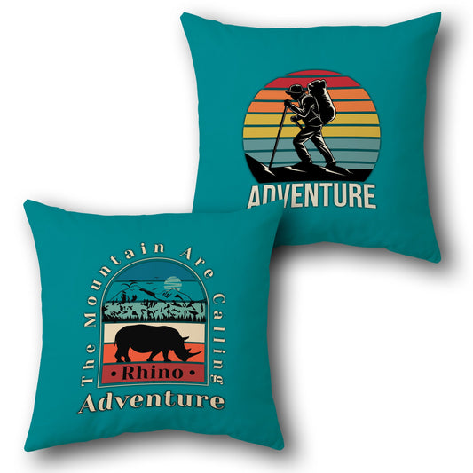 Wild Adventure Mountain   Design Cushion Single (Front & Back)