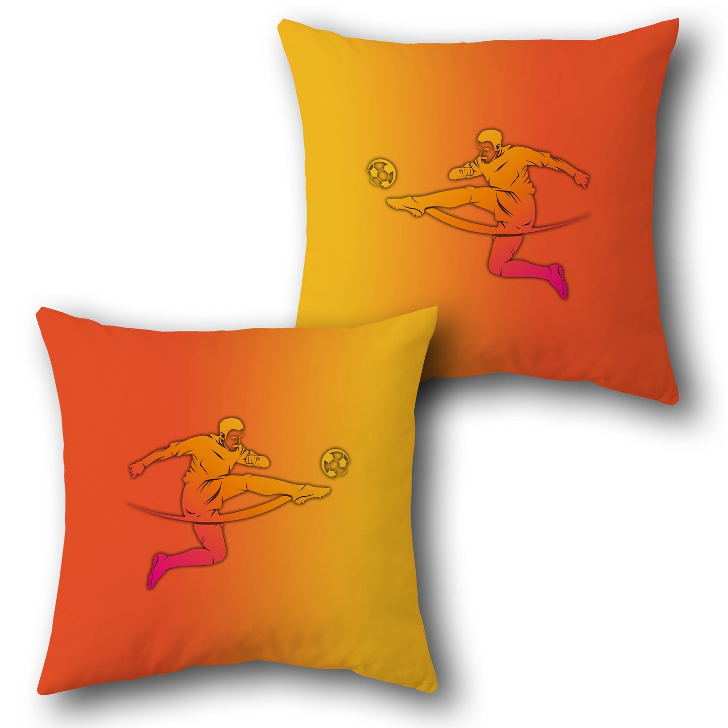 Gradient Soccer Kick Throw   Design Cushion Single (Front & Back)