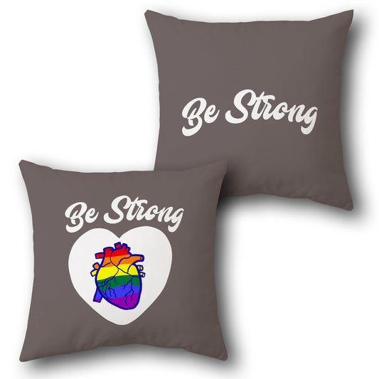  Be Strong Pride Heart Throw   Design Cushion Single (Front & Back)