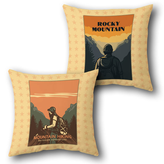  "Rocky Mountain Hiking"   Design Cushion Single (Front & Back)