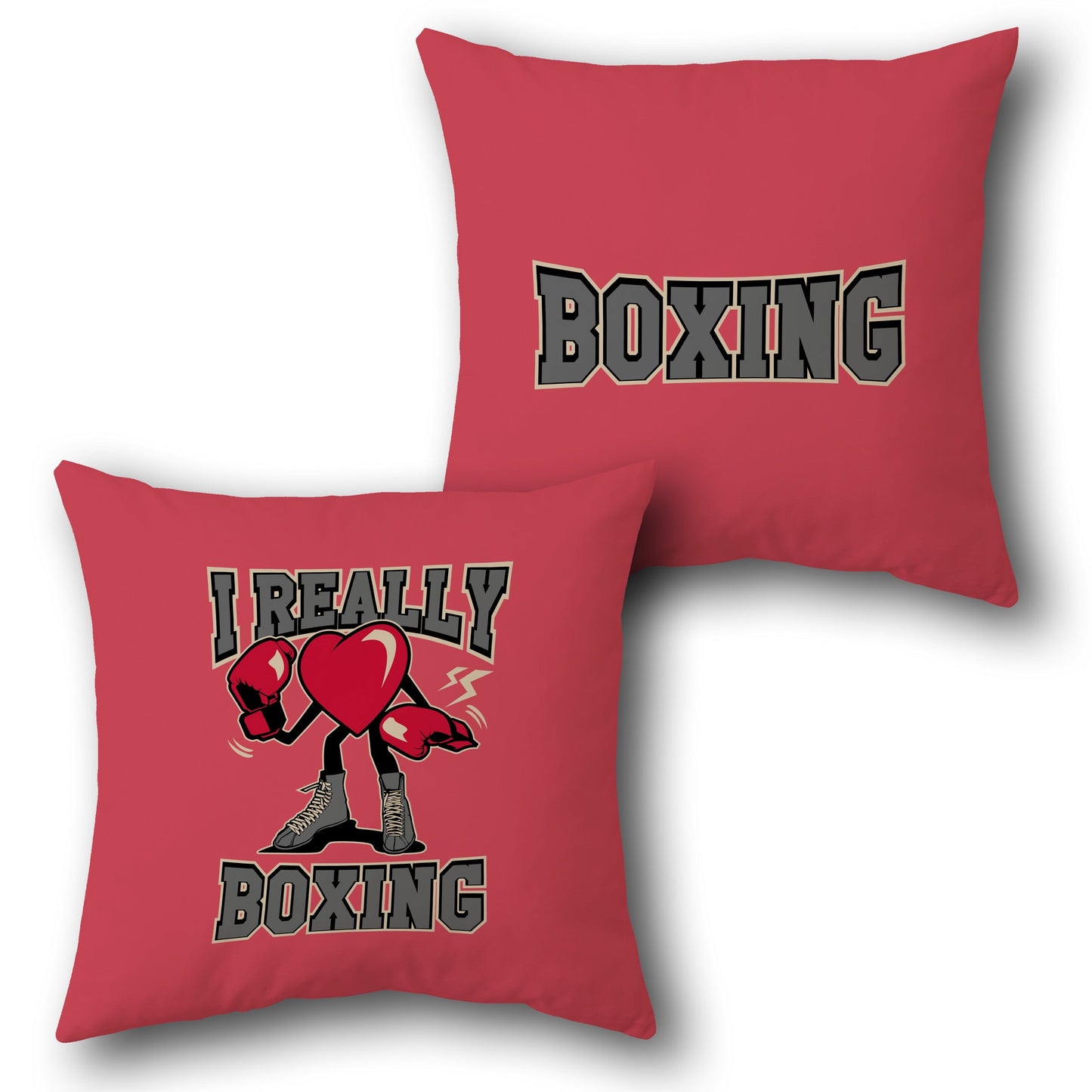 Heart in the Ring – Fun Boxing Lover   Design Cushion Single (Front & Back)