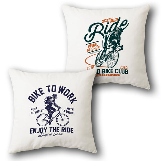 Enjoy the Ride Bicycle   Design Cushion Single (Front & Back)