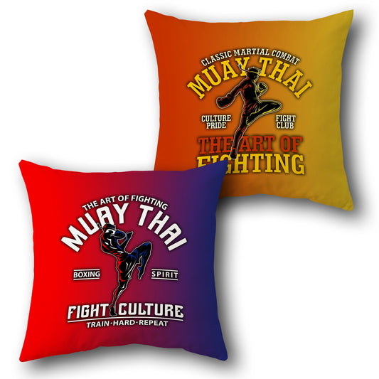 Muay Thai Warrior Throw   Design Cushion Single (Front & Back)