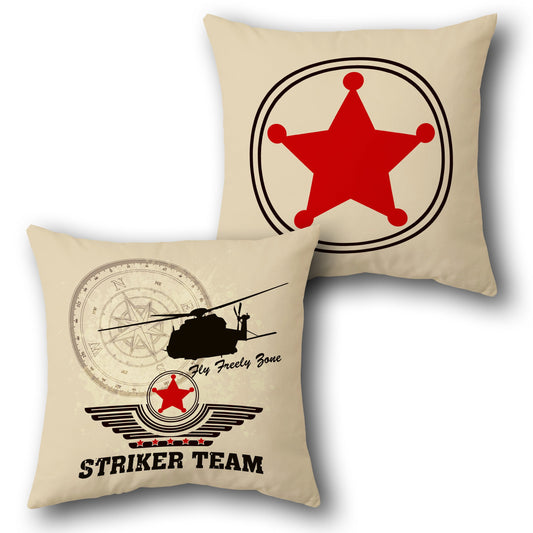 Striker Team Beige Throw s  Design Cushion Single (Front & Back)