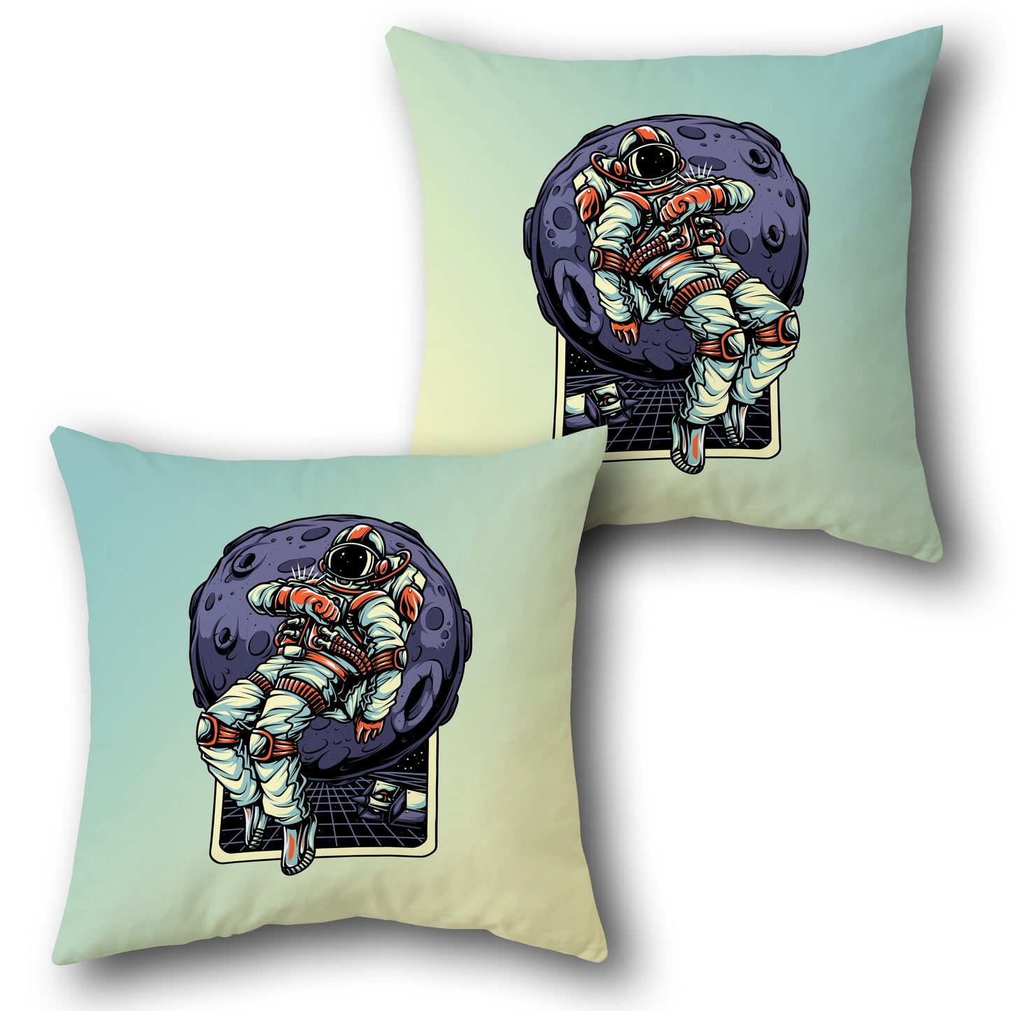 Cosmic Dreamer Astronaut   Design Cushion Single (Front & Back)