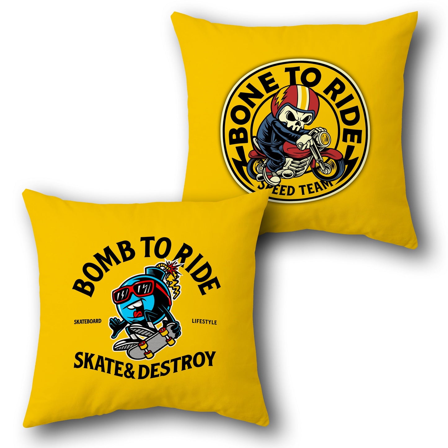 Bomb to Ride Action   Design Cushion Single (Front & Back)