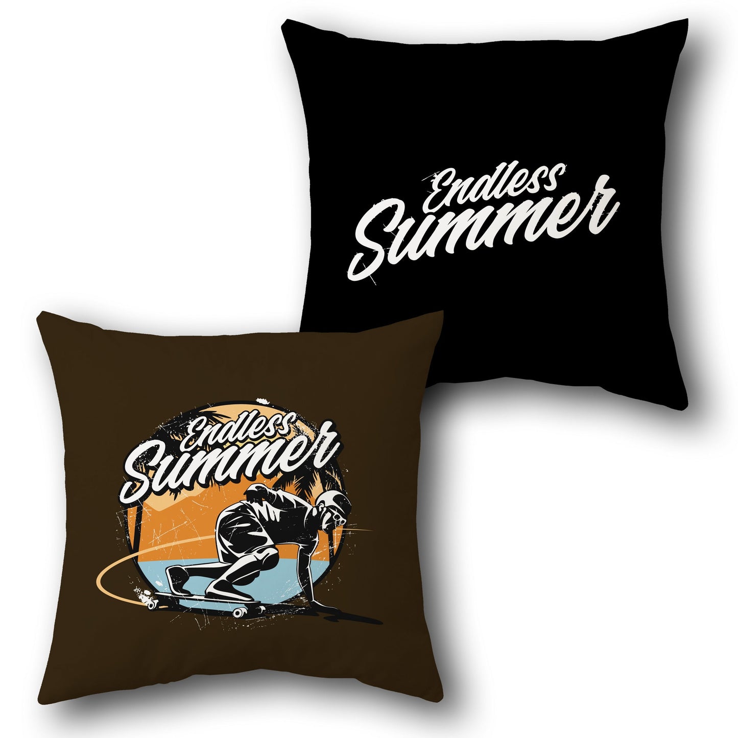 Endless Summer Skateboard Throw   Design Cushion Single (Front & Back)