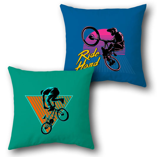 Ride Hard Freestyle BMX Throw   Design Cushion Single (Front & Back)